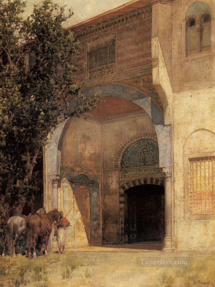 Standing Guard Arabian Alberto Pasini Oil Paintings
